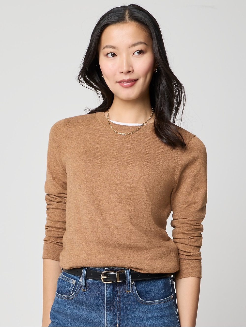 J.Crew Teddie Sweater Heather Camel Cotton Wool Blend XL